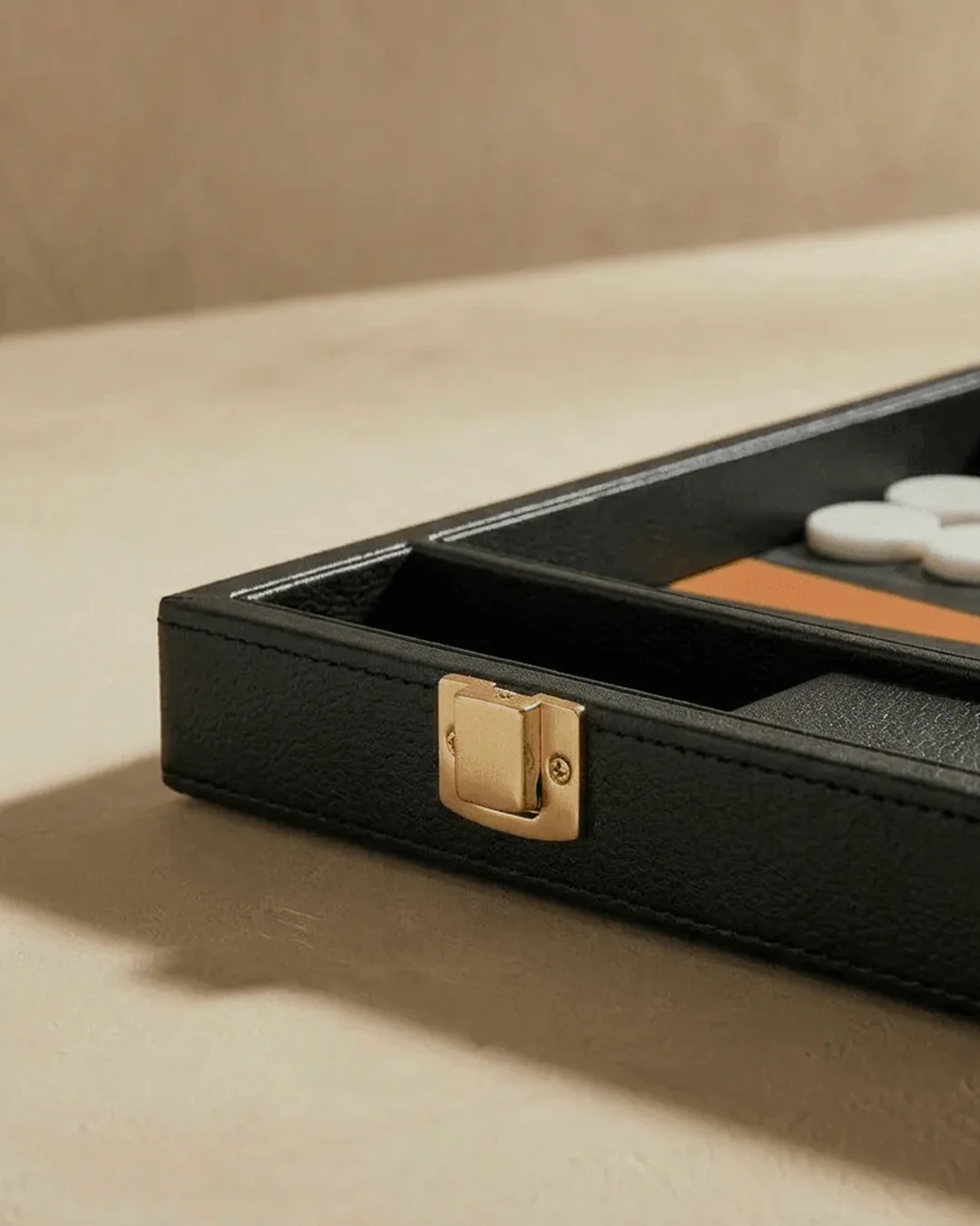 Leather Backgammon Set - Black & Brown view 3
