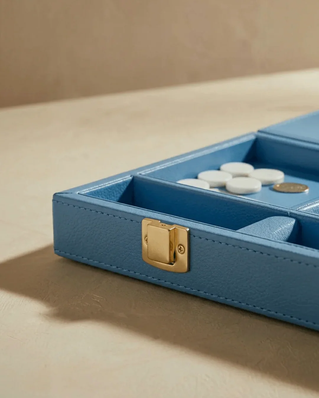Leather Backgammon Set - Blue and Black view 3