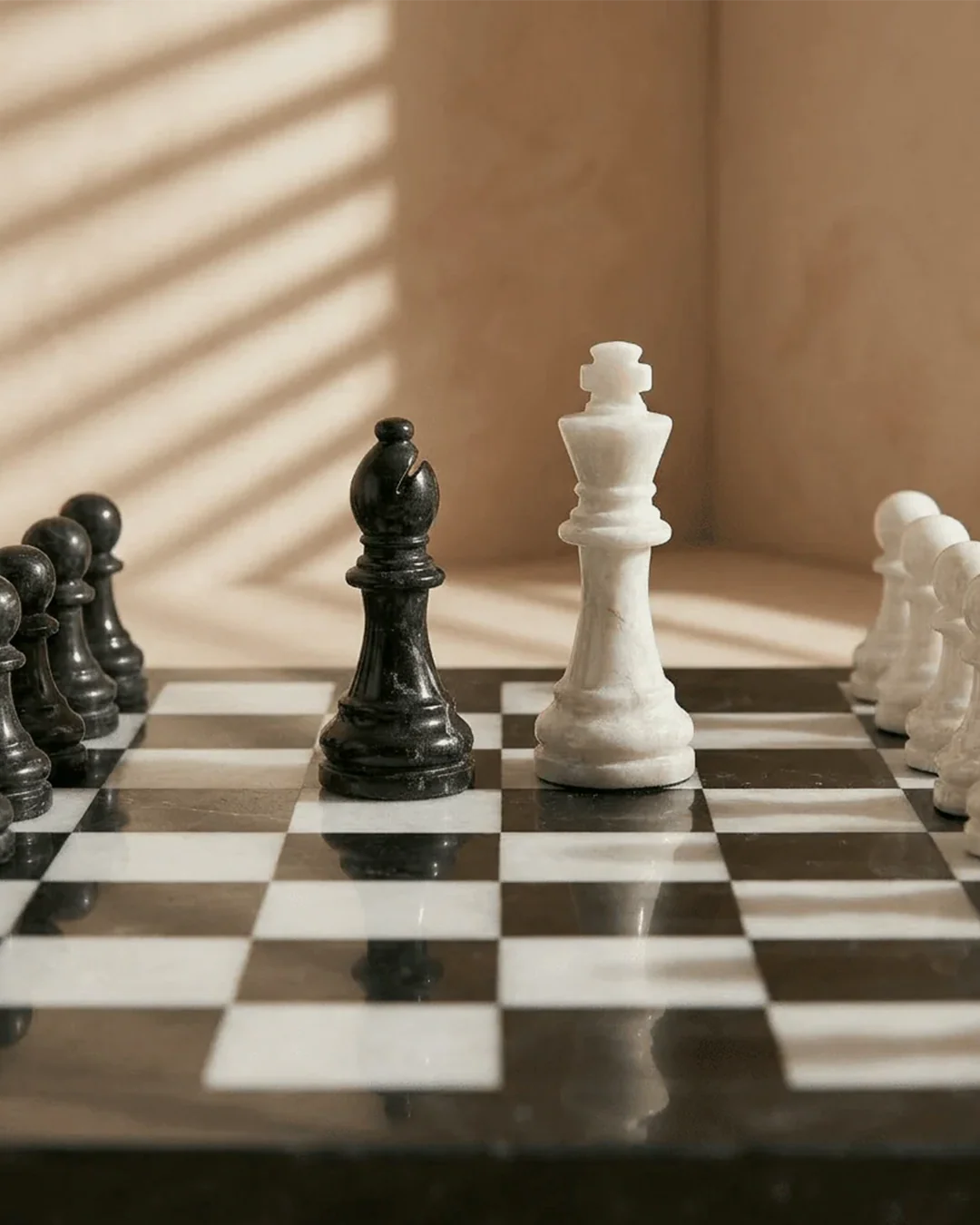 Marble Chess Set with Storage Case